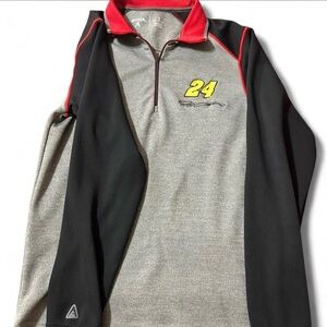 Antigua Red and Gray Quarter-Zip Pullover